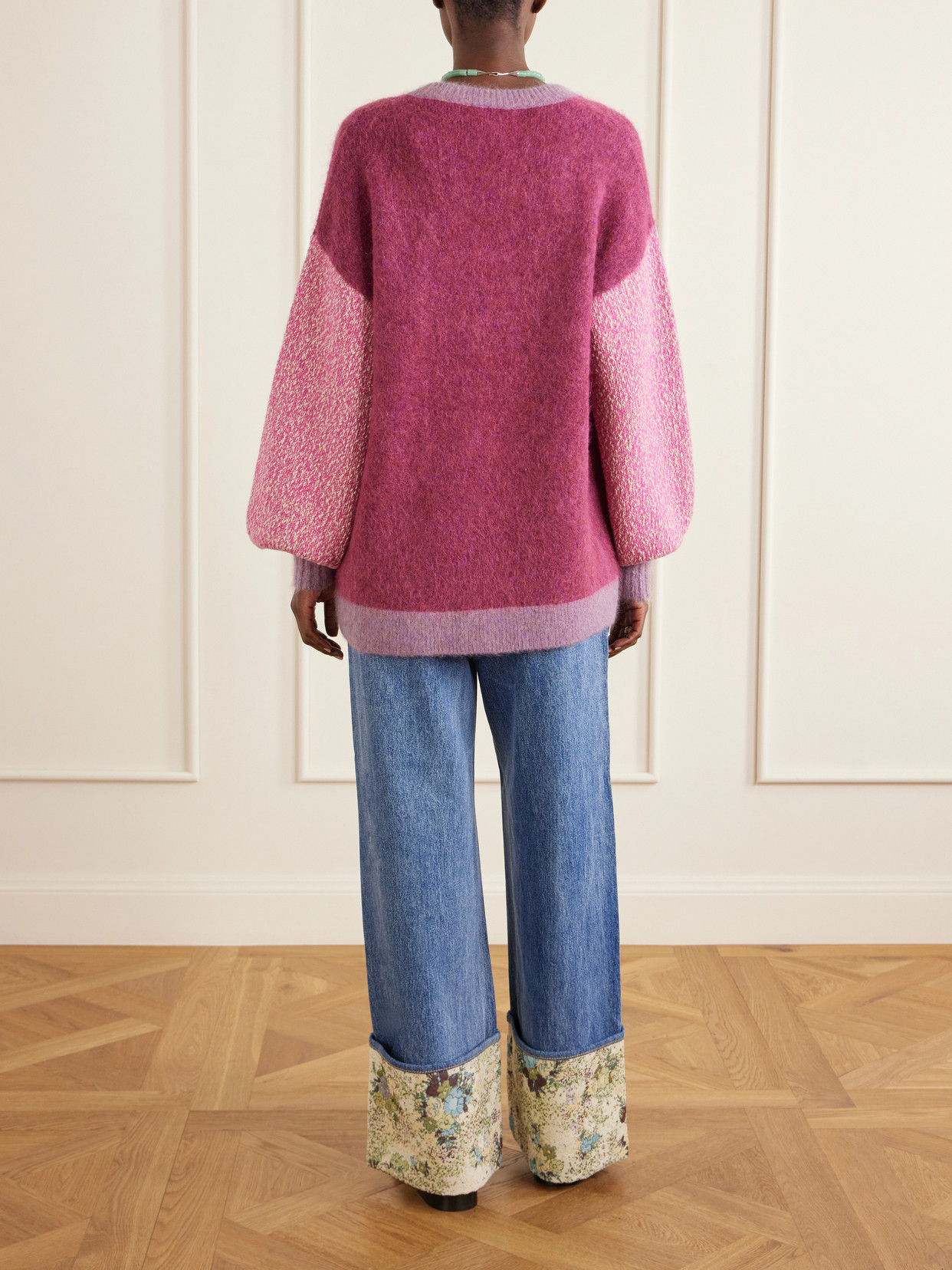 Alemais Patterned Buttonfront Knit Cardigan In Red
