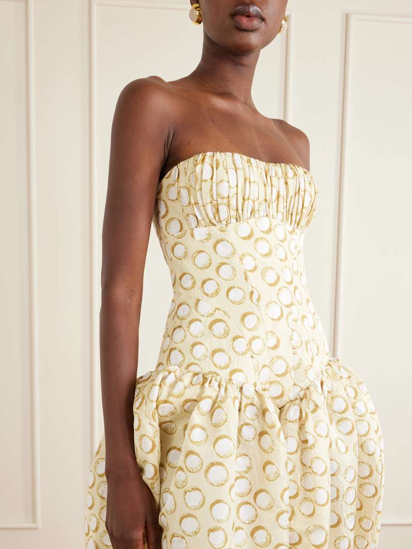 ALÉMAIS Paula Ruched Printed Brocade Gown | Thumbnail 4