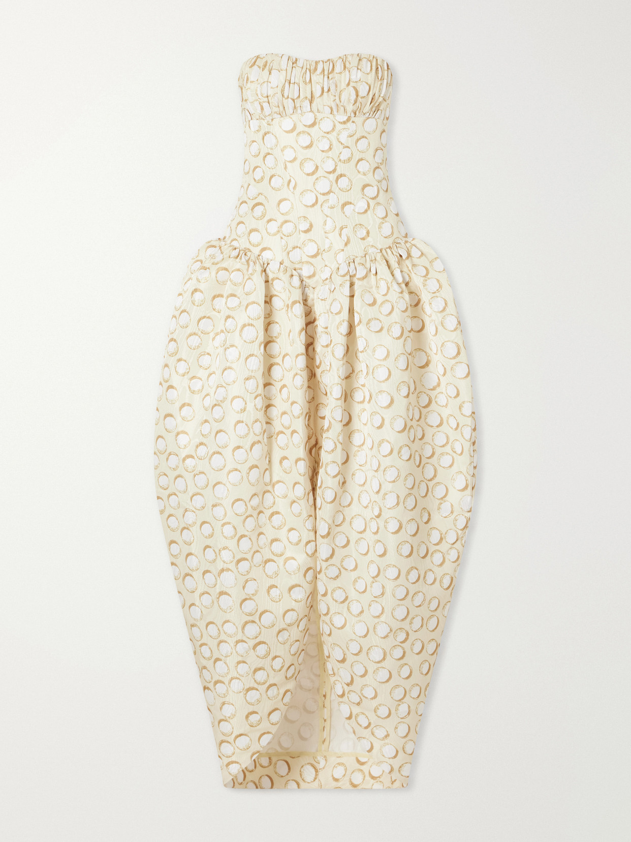 Alemais Paula Ruched Printed Brocade Gown In White