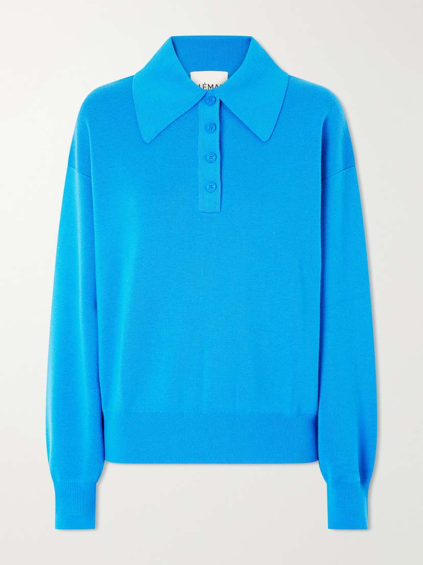 ALÉMAIS Claudia Knitted Wool Polo Shirt