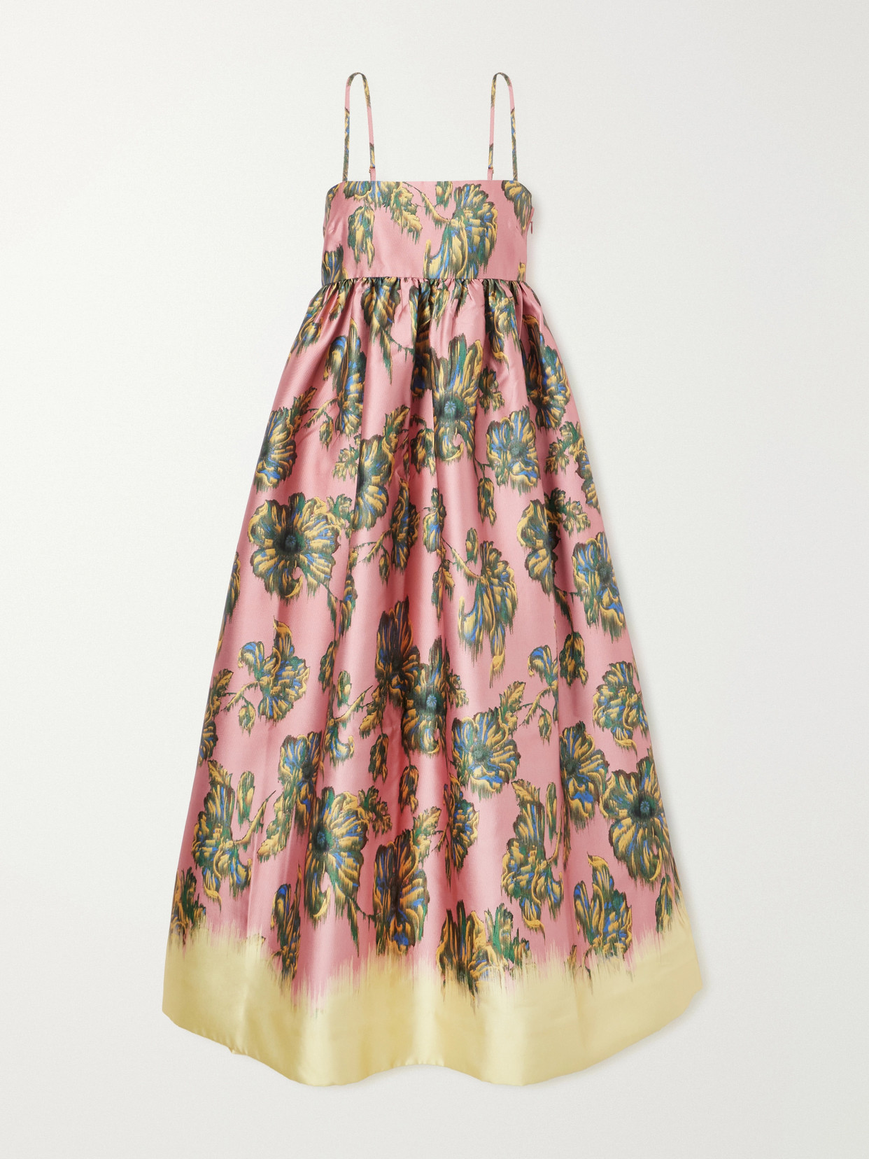 Alemais Faye Tie-detailed Floral-print Twill Midi Dress In Multi