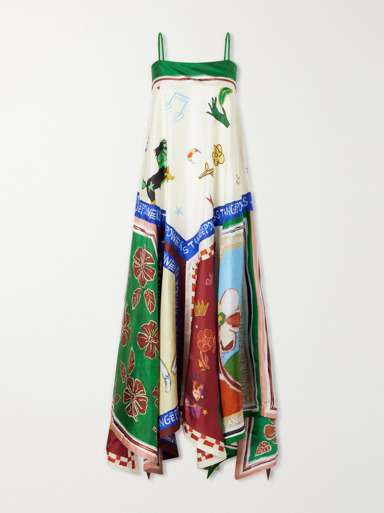 Alemais Tangible Silk-twill Midi Dress In Multi