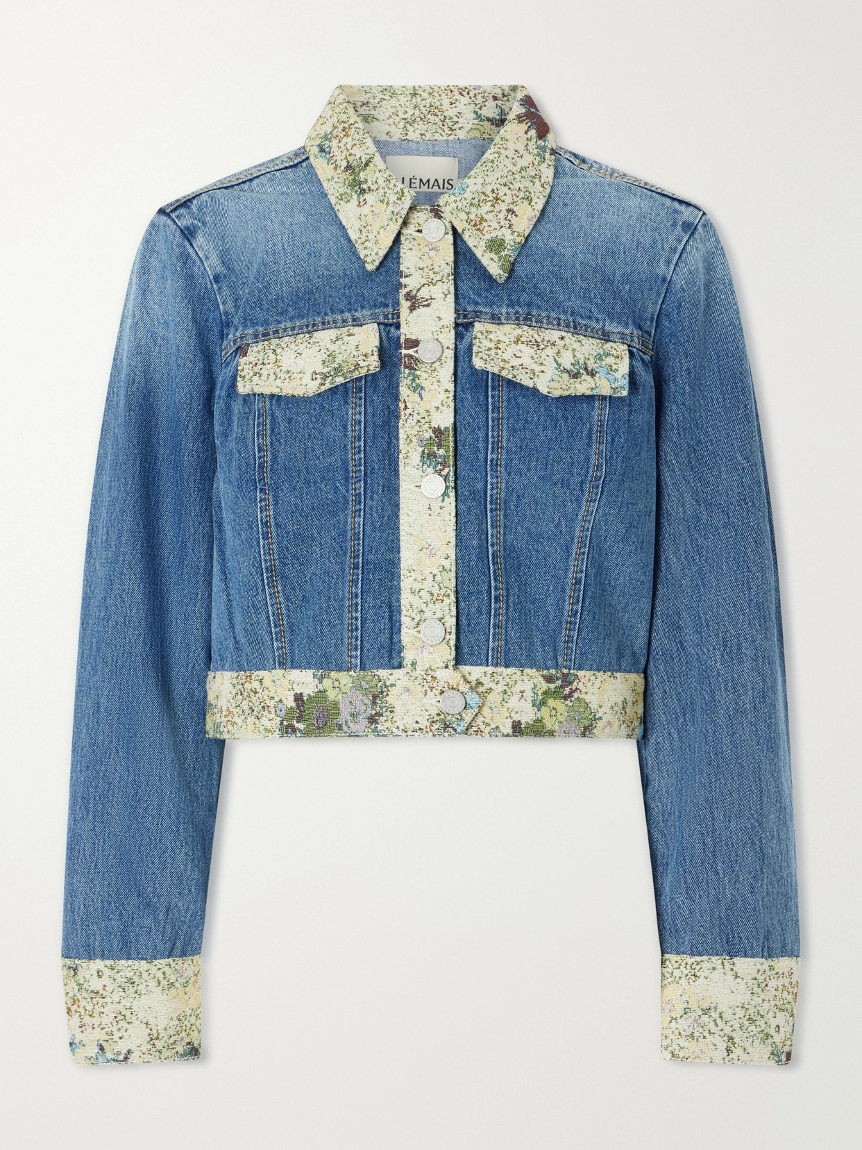 Alemais Marcel Printed Denim Jacket In Blue