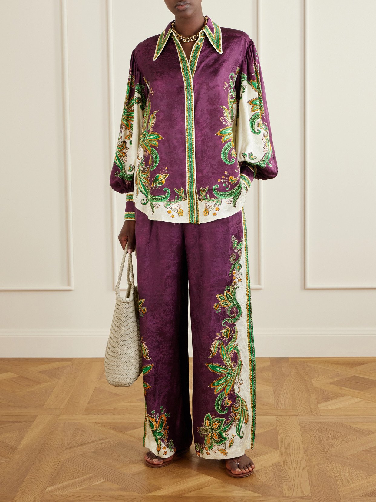 Alémais - Ruthie Floral-Print Satin-Jacquard Shirt