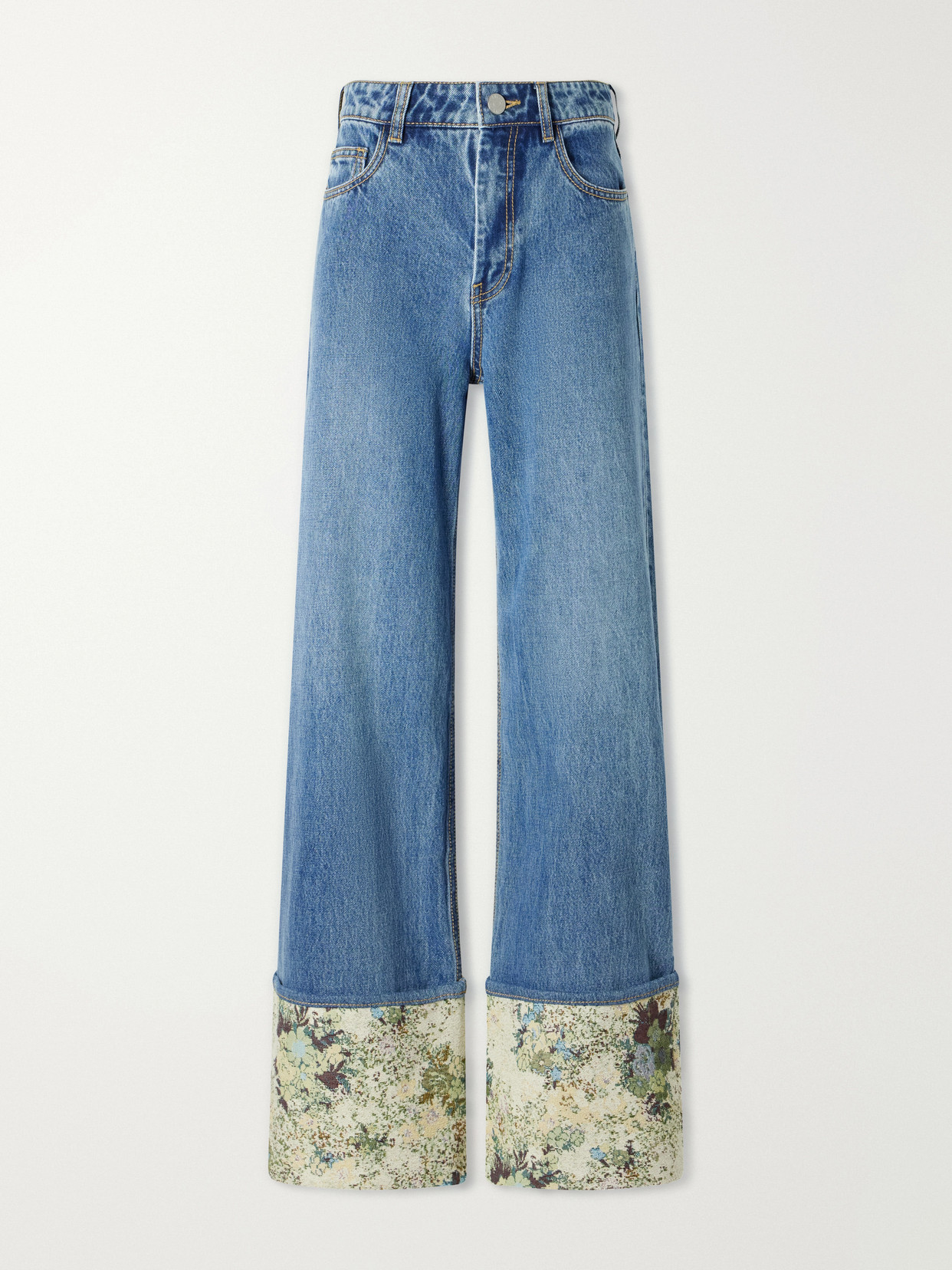 ALÉMAIS - Marcel Printed Straight-leg Jeans - Blue