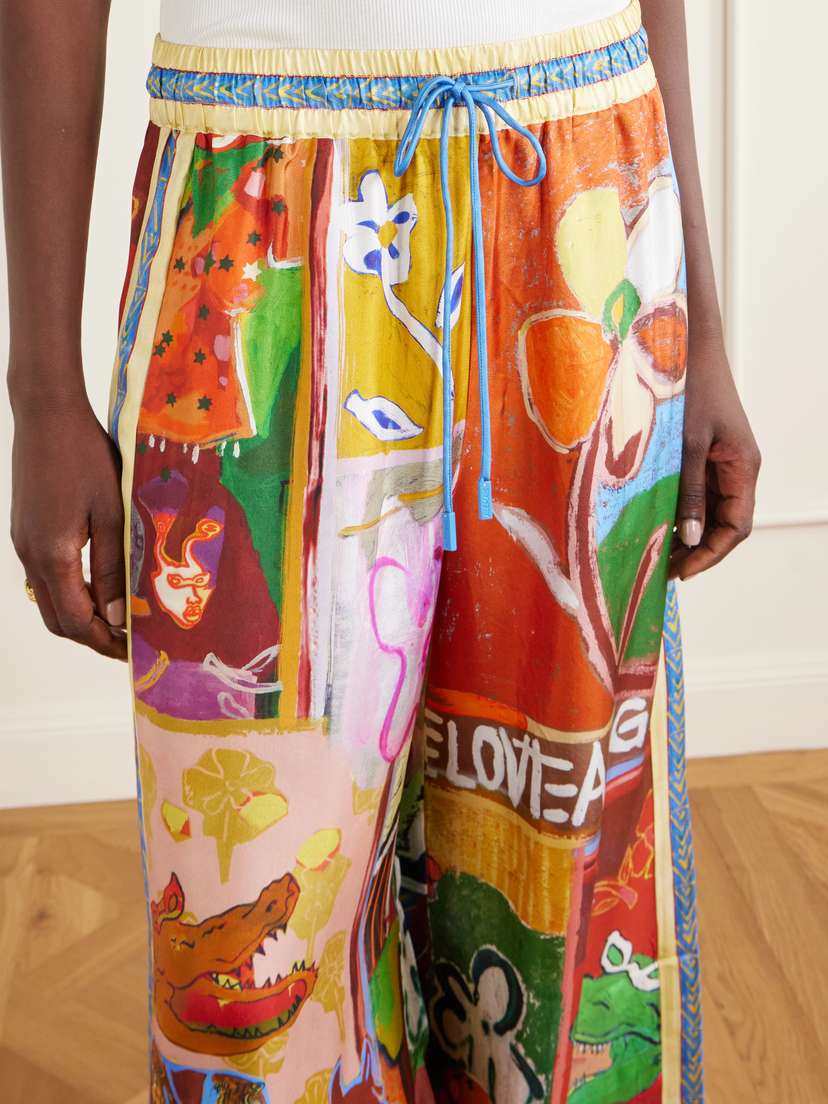 ALÉMAIS Mlak Printed Silk-twill Wide-leg Pants | Thumbnail 5