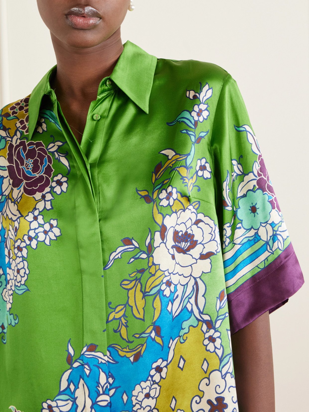 Alémais - Nanci Printed Silk-Satin Shirt