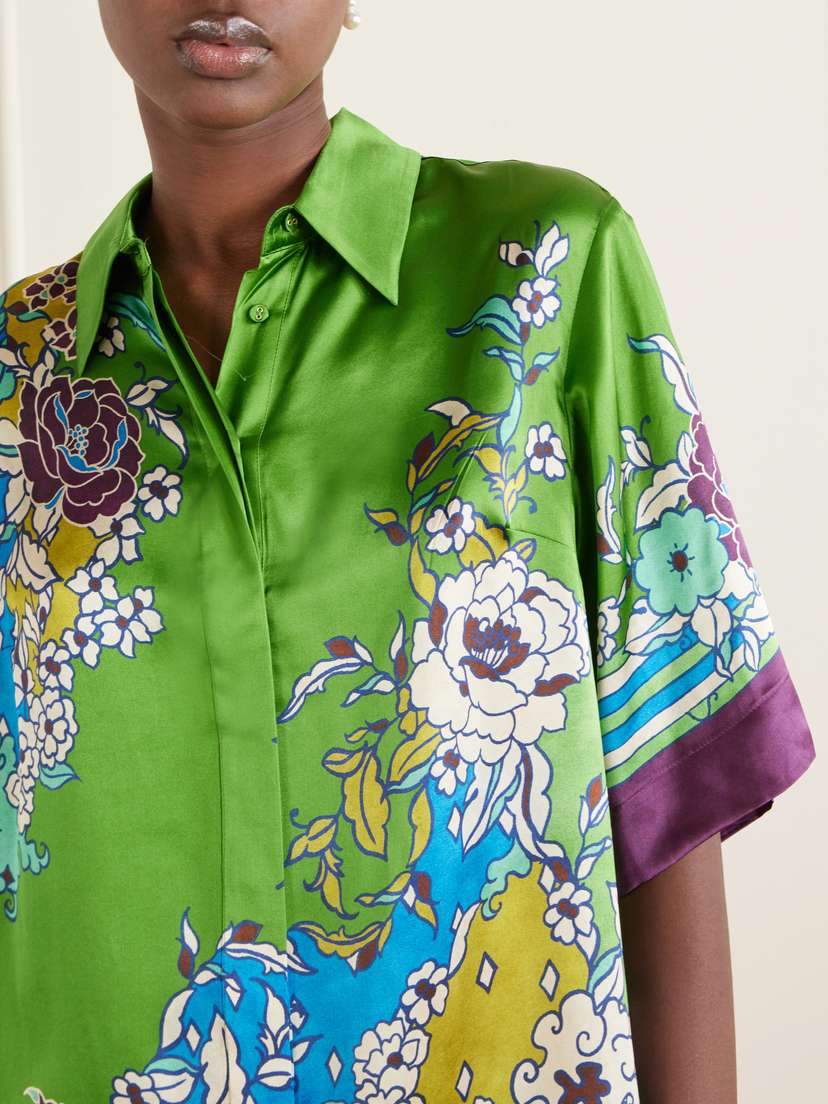 ALÉMAIS Nanci Printed Silk-satin Shirt | Thumbnail 5