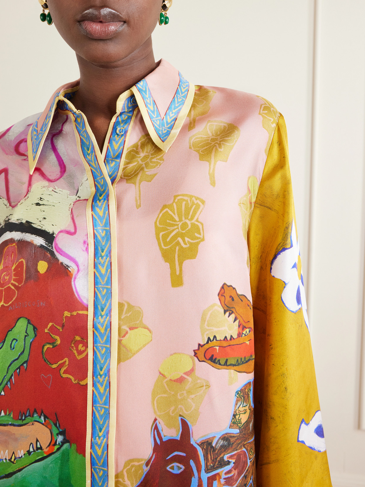 Alémais - Mlak Printed Silk-Twill Shirt