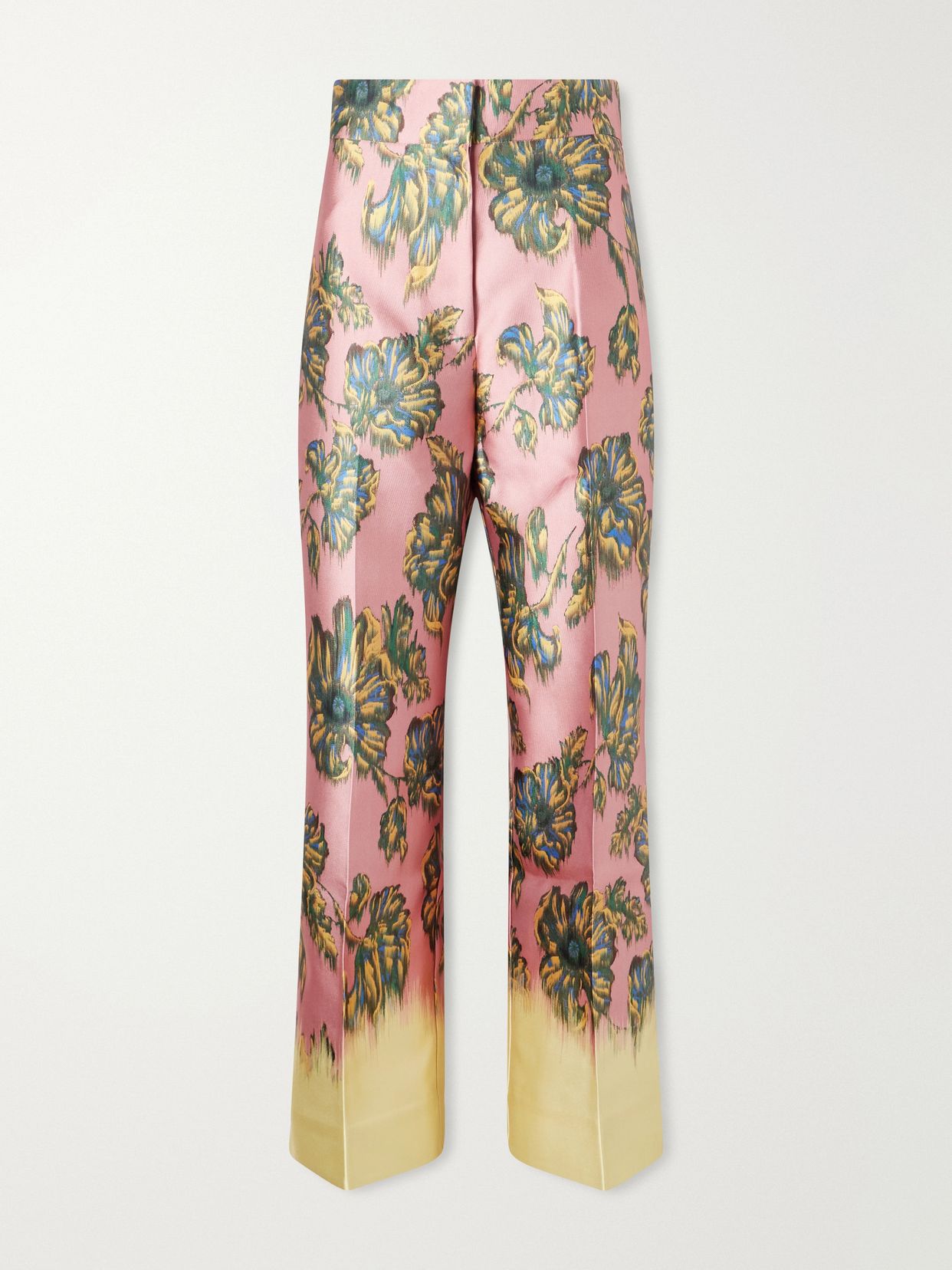 faye floral print twill wide leg pants