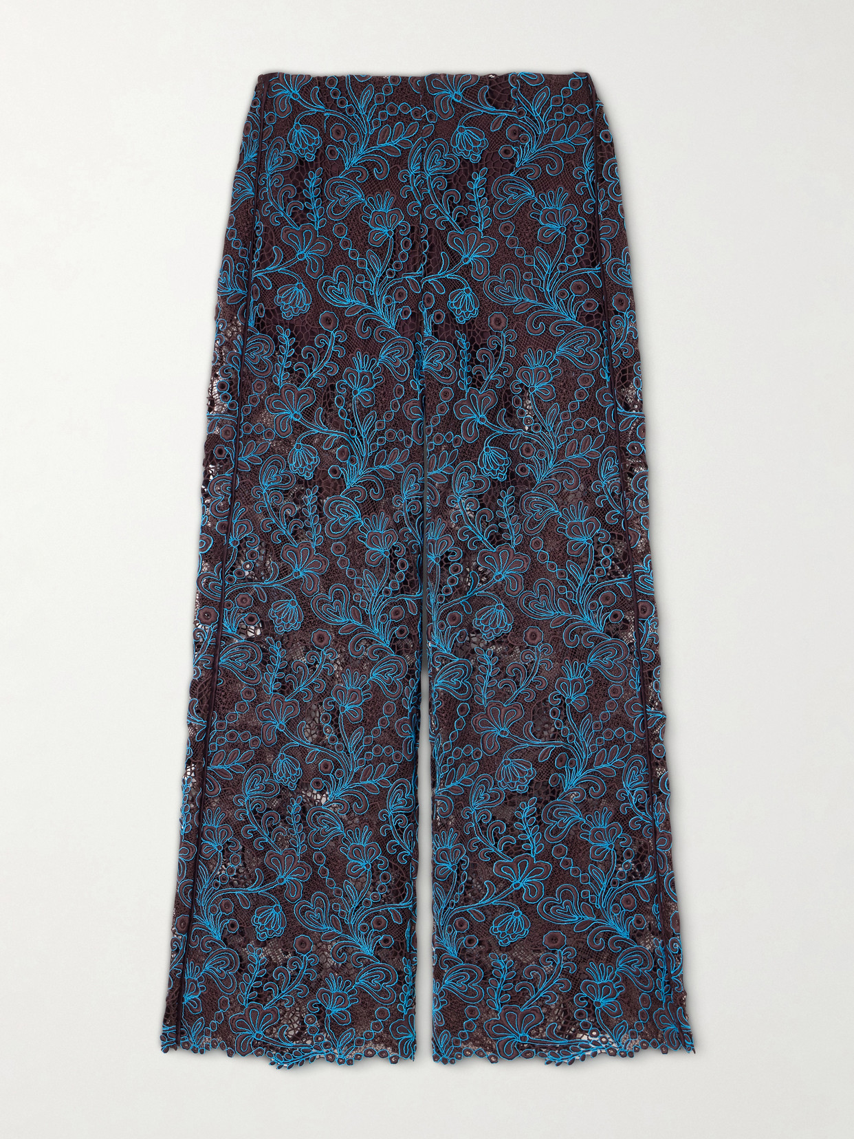 Alemais Francine Lace Wide-leg Pants In Blue