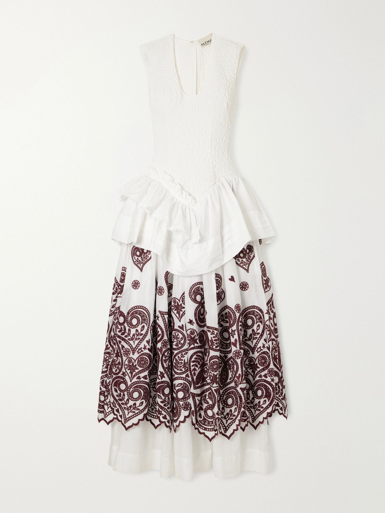 Bobby embroidered cotton midi dress