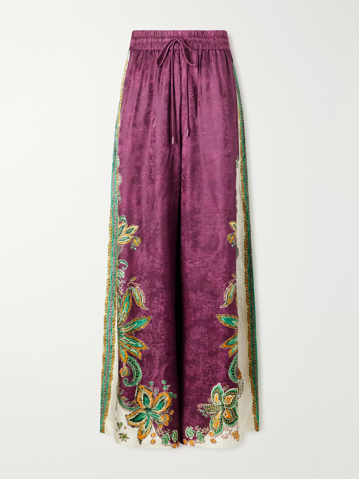 Alemais Ruthie Printed Satin-jacquard Wide-leg Pants In Multi
