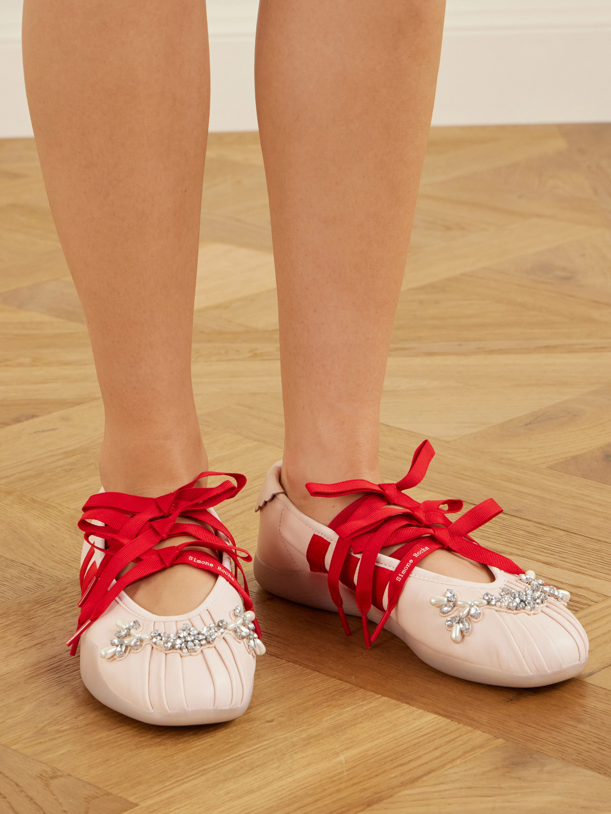+ Adidas Originals Taekwondo Ballerina Embellished Pleated Flats