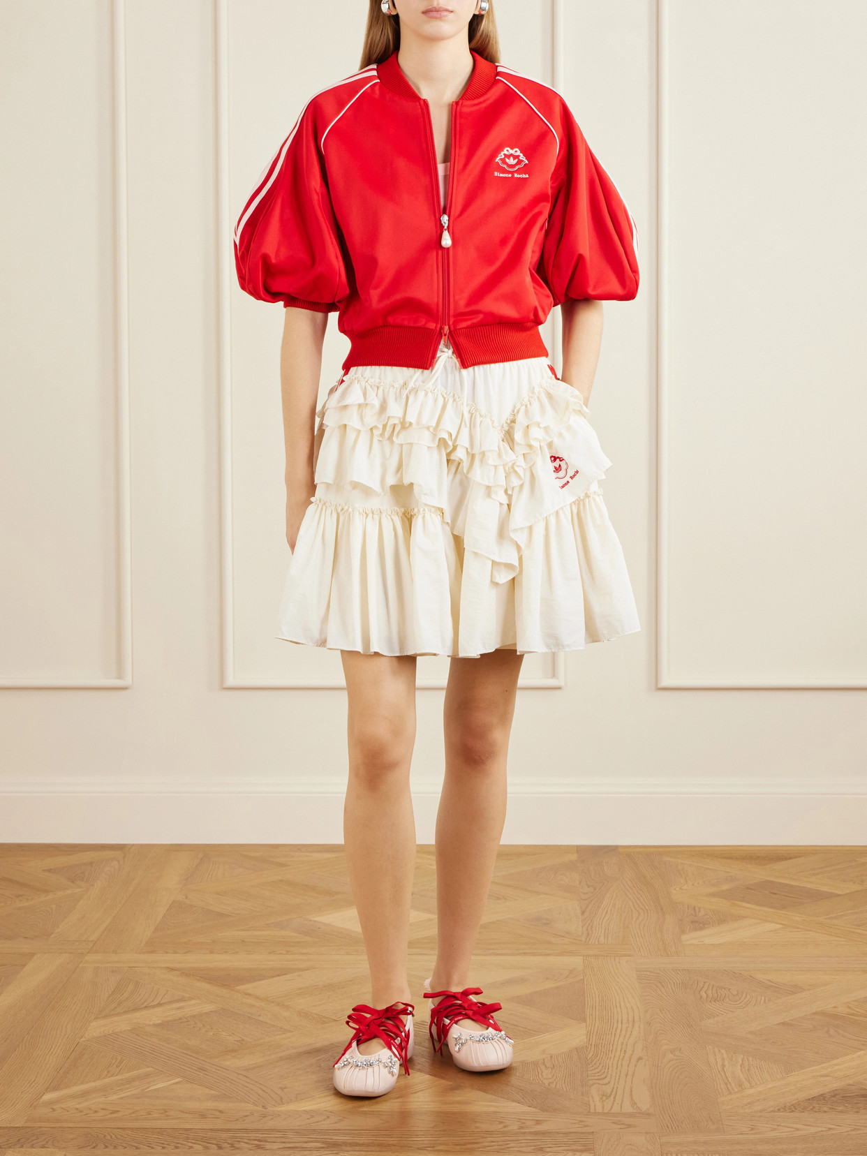 + Adidas Originals Taekwondo Ballerina Embellished Pleated Flats