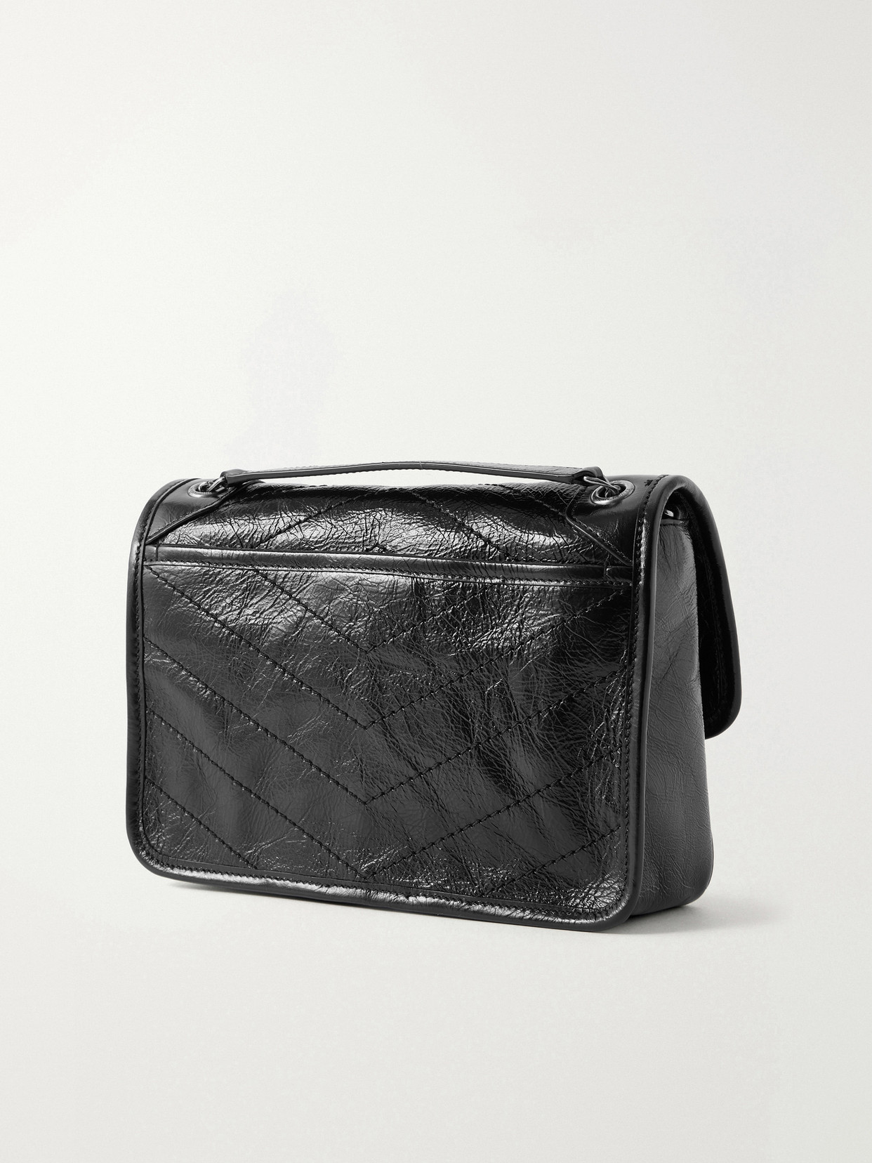 Niki Baby Quilted Crinkled-Leather Shoulder Bag