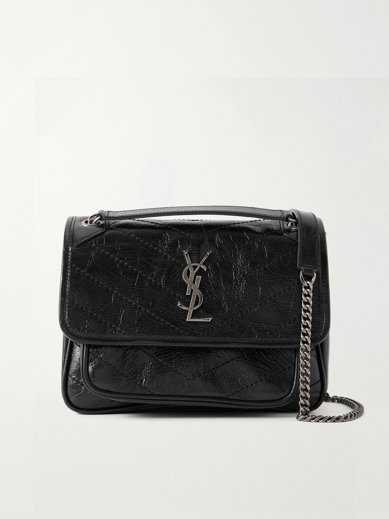 Niki Baby Quilted Crinkled-Leather Shoulder Bag
