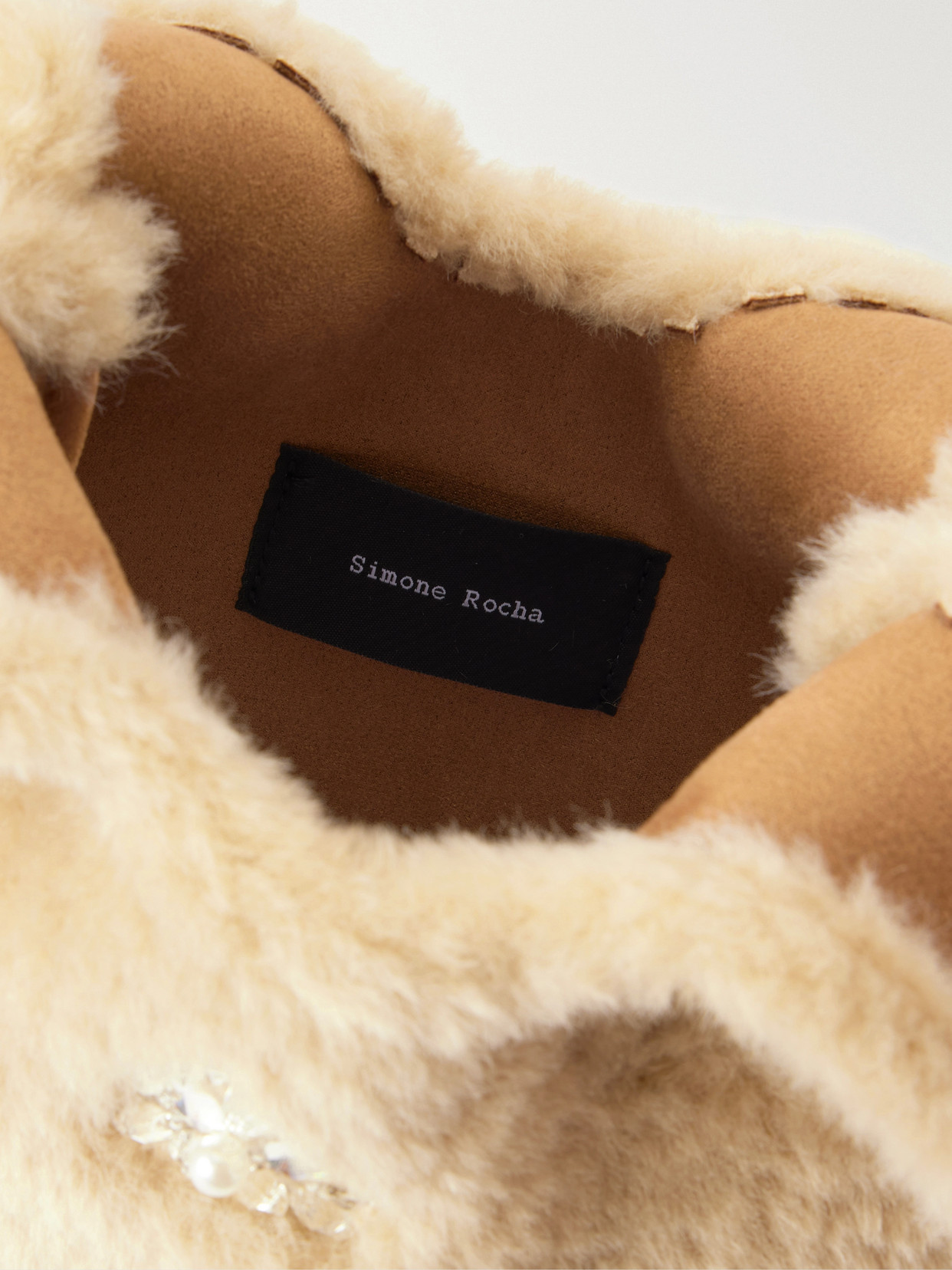 Simone Rocha Shearling-effect Shoulder Bag In Multi