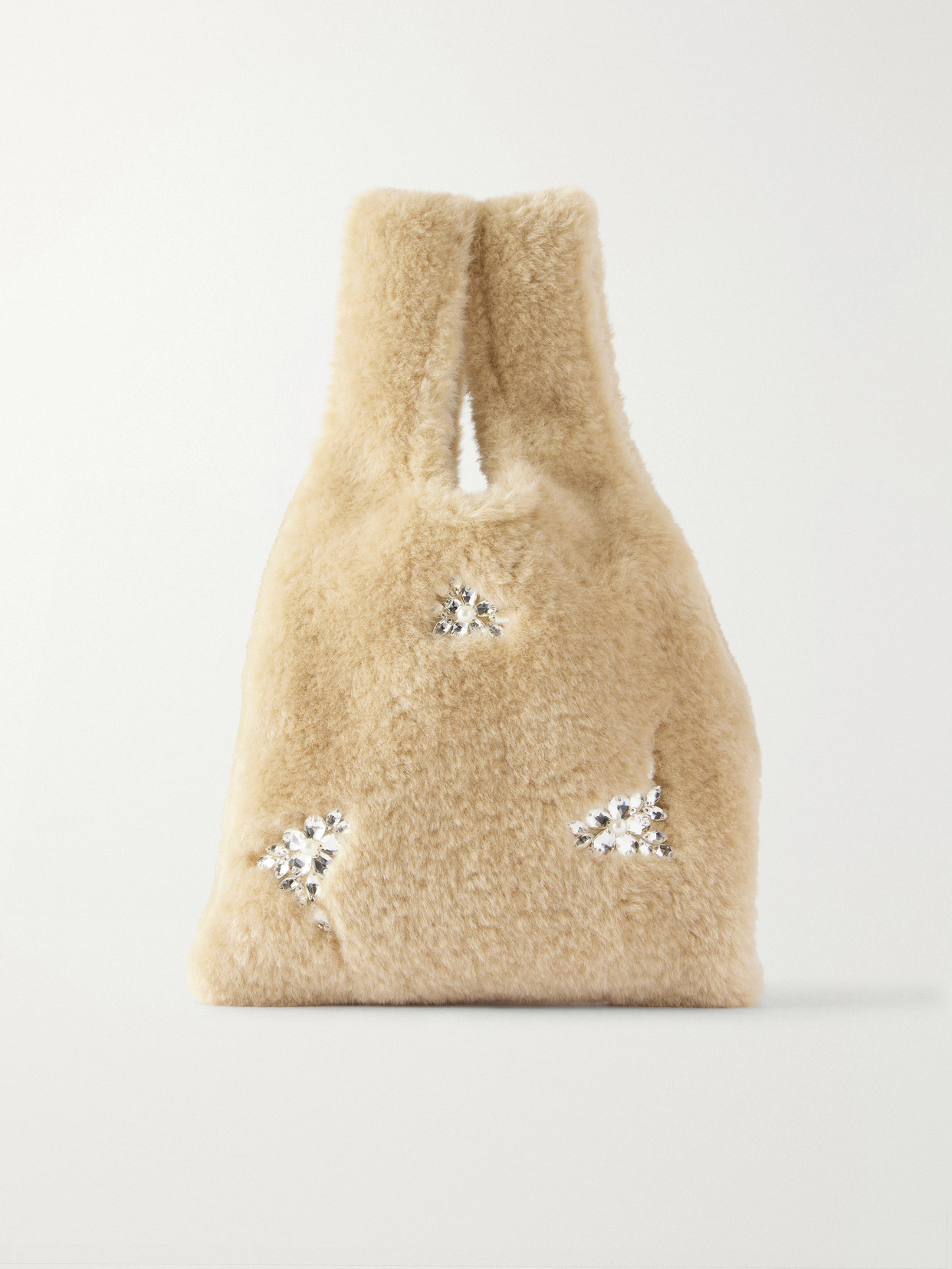 Simone Rocha Shearling-effect Shoulder Bag In Multi