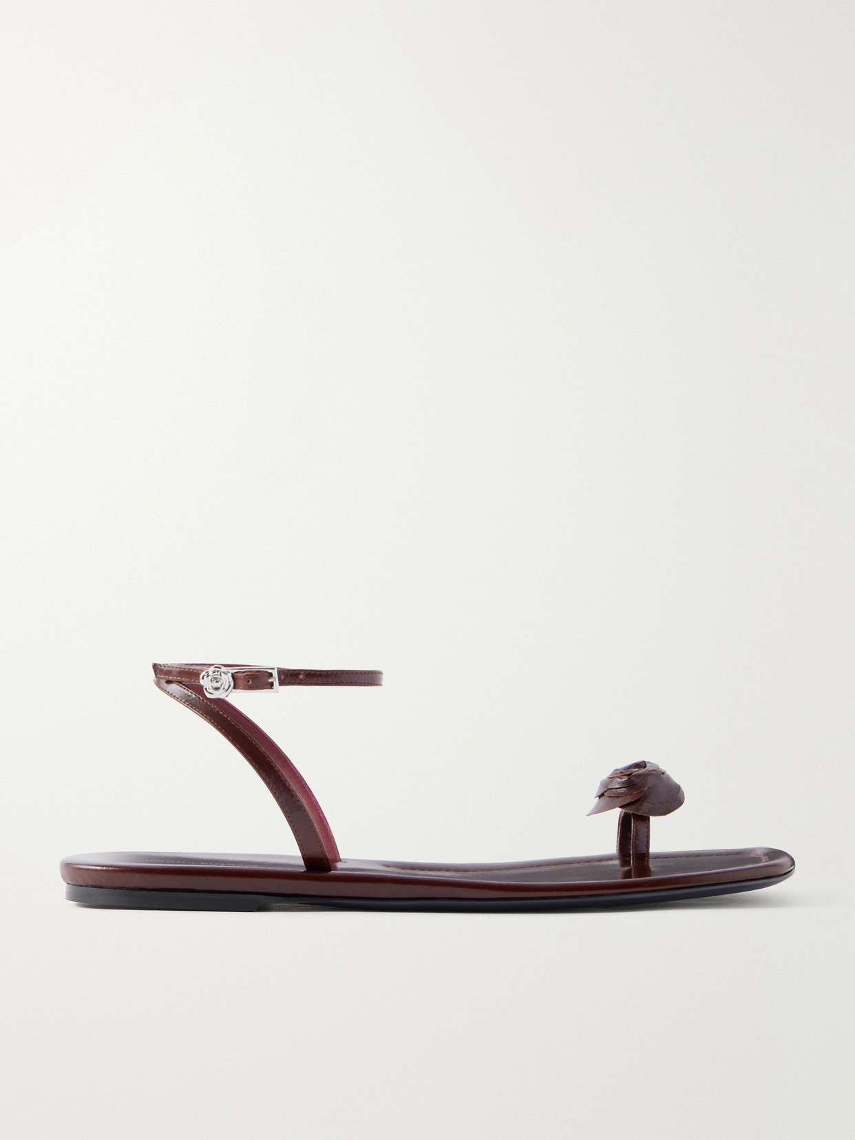 Magda Butrym Rose Leather Sandals In Red