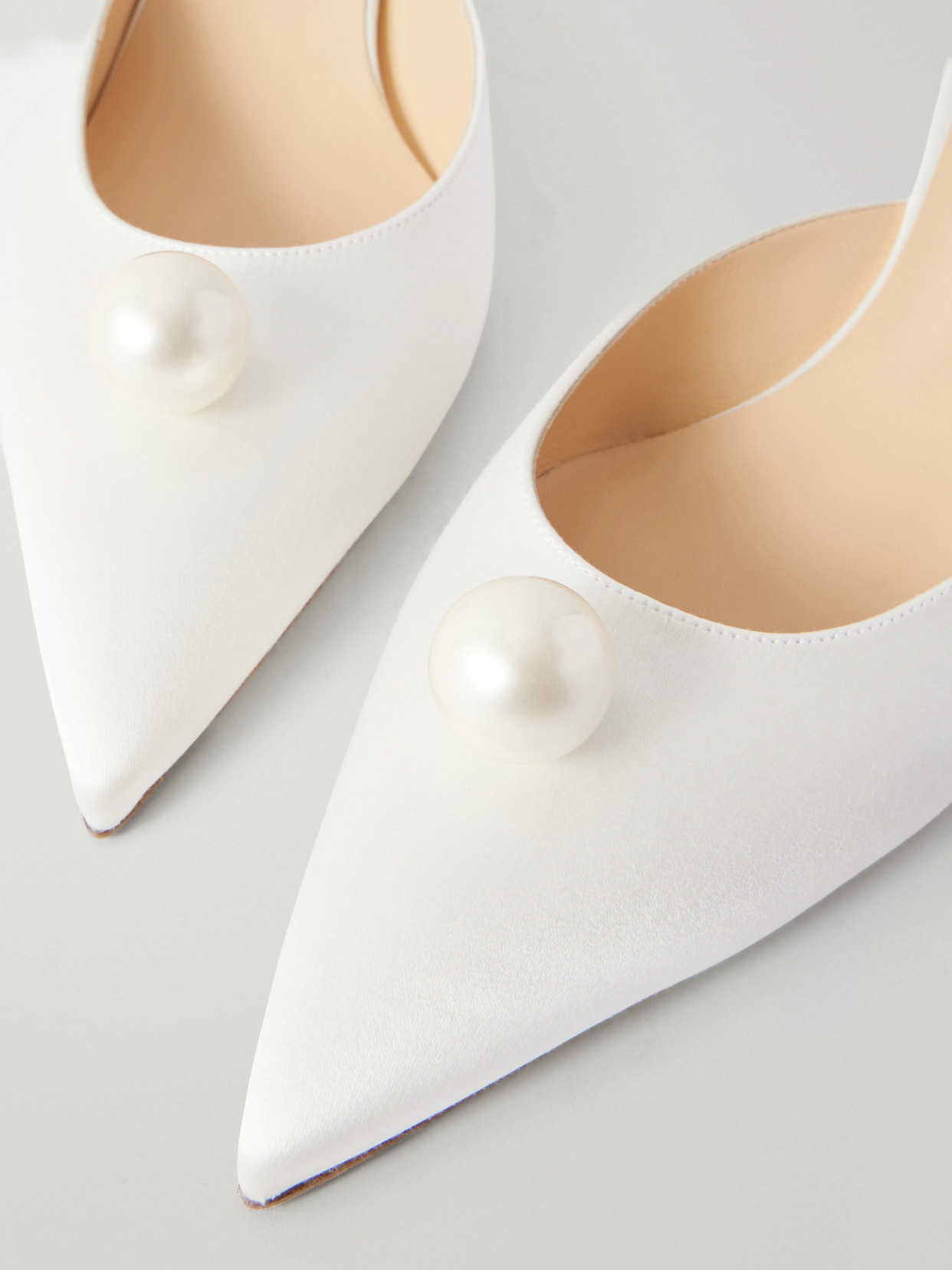 Embellished Satin Pumps