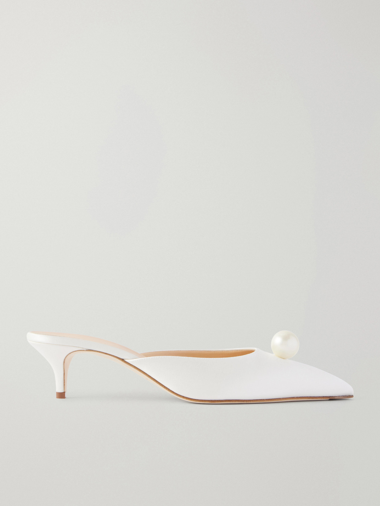 Magda Butrym Embellished Satin Pumps In Neutral