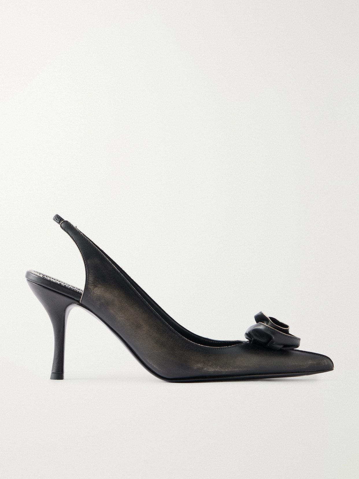 Magda Butrym Rose Leather Pumps In Black