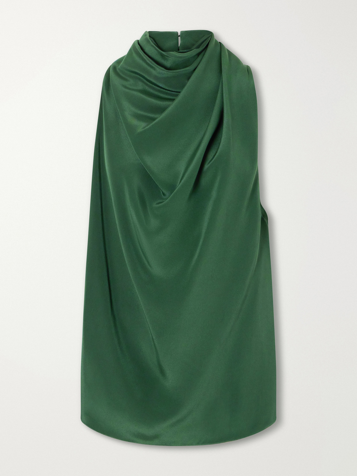 Altuzarra Sleary Gathered Draped Silk-satin Top In Green