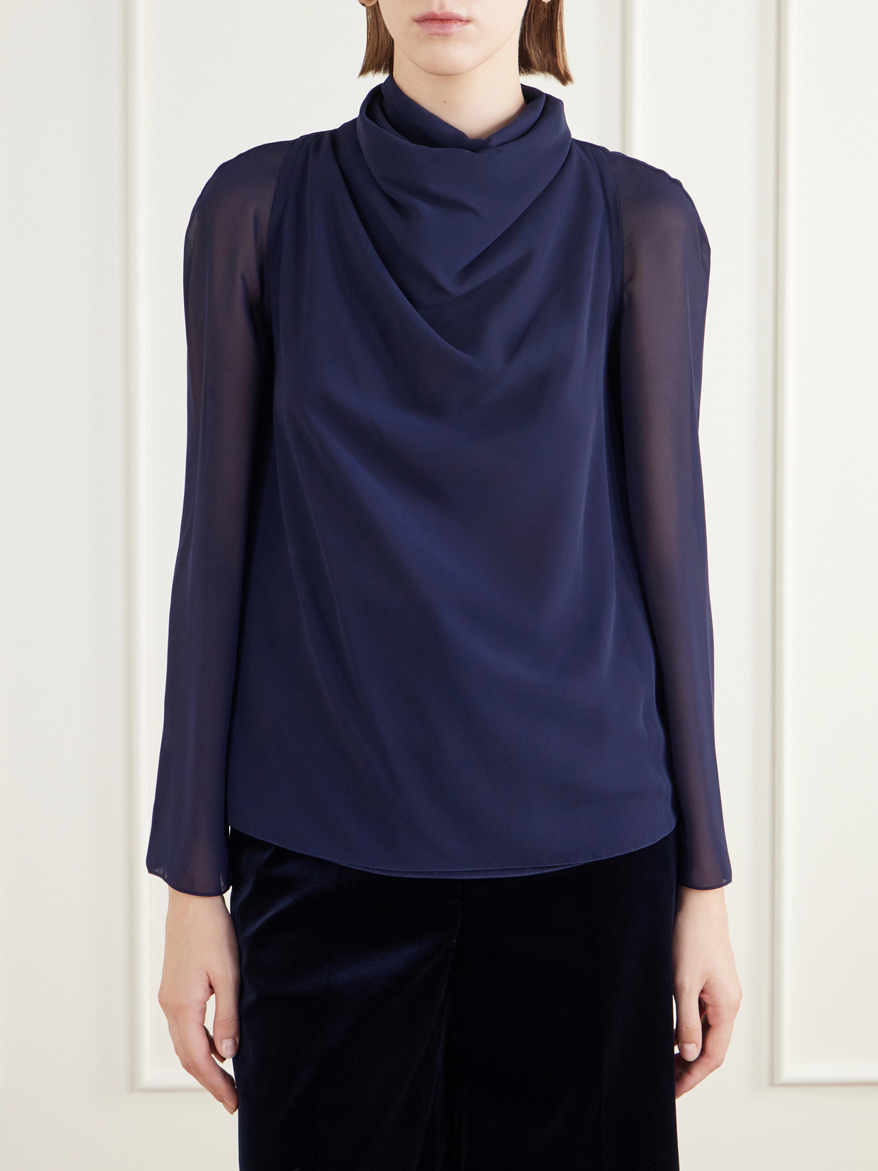 Cara Draped Georgette Blouse