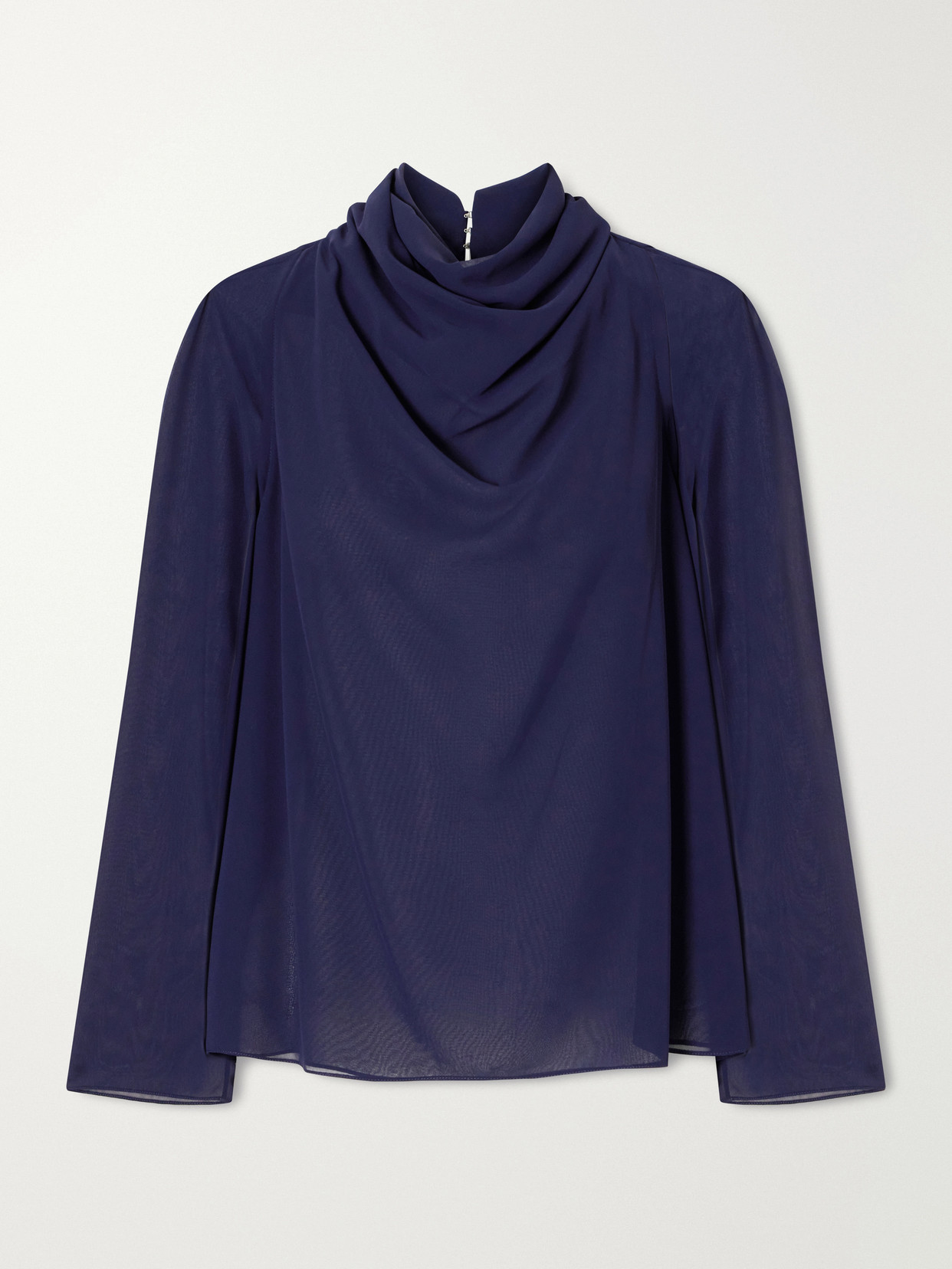 Altuzarra Cara Draped Georgette Blouse In Blue