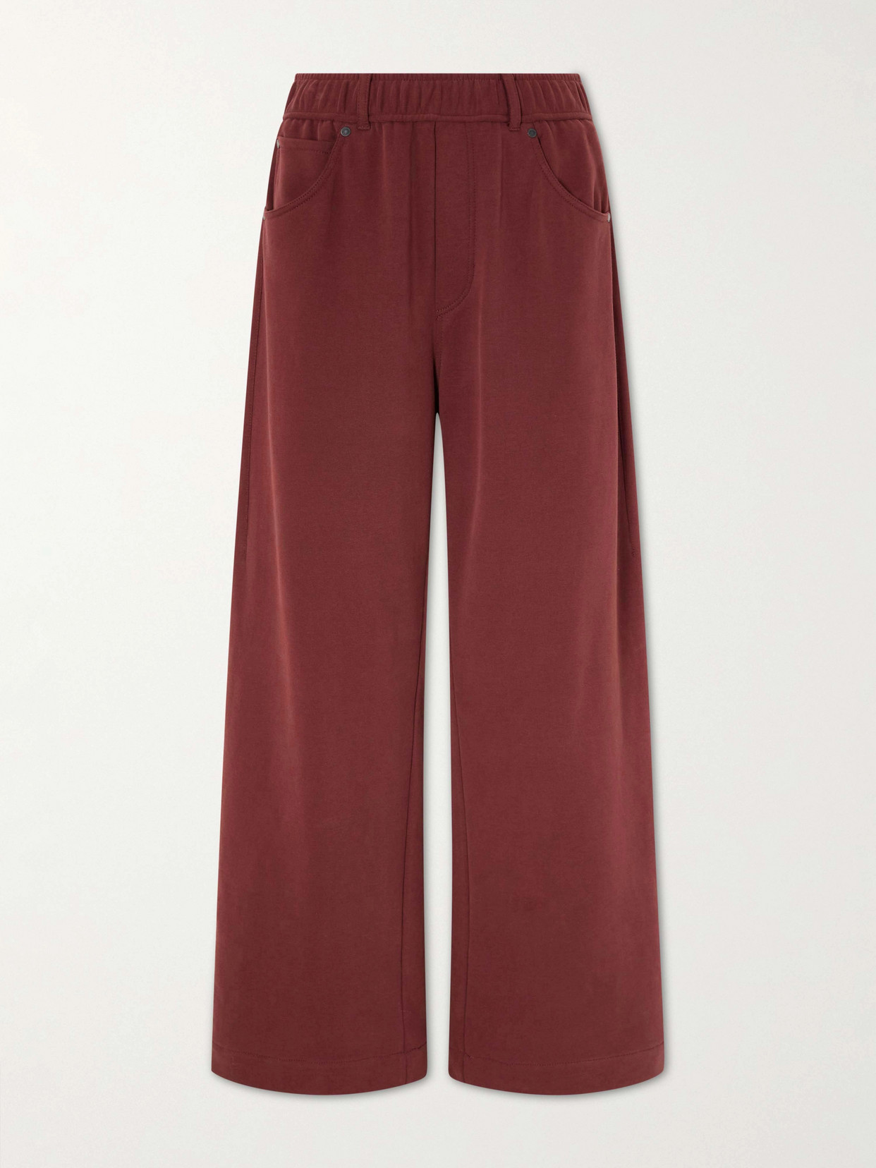 Brunello Cucinelli Cotton Wide-leg Pants In Burgundy
