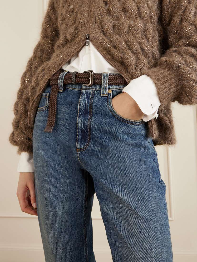 Brunello Cucinelli Cropped Bead-embellished Straight-leg Jeans | Thumbnail 5