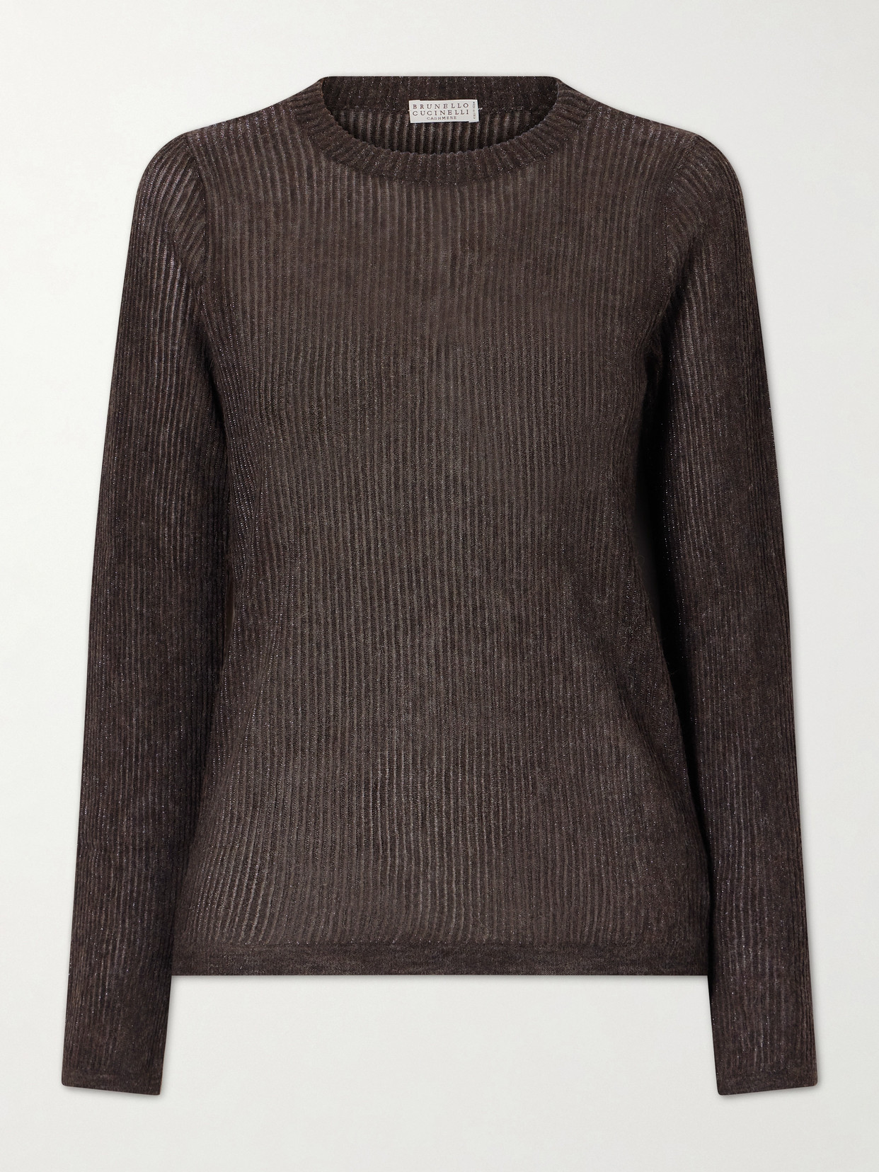 Brunello Cucinelli - Metallic Silk, Alpaca And Wool-blend Sweater - Brown