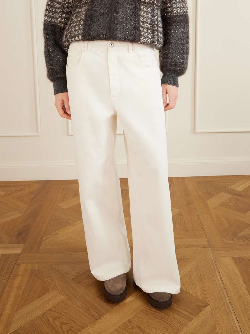 Brunello Cucinelli Embellished High-rise Wide-leg Jeans | Thumbnail 3