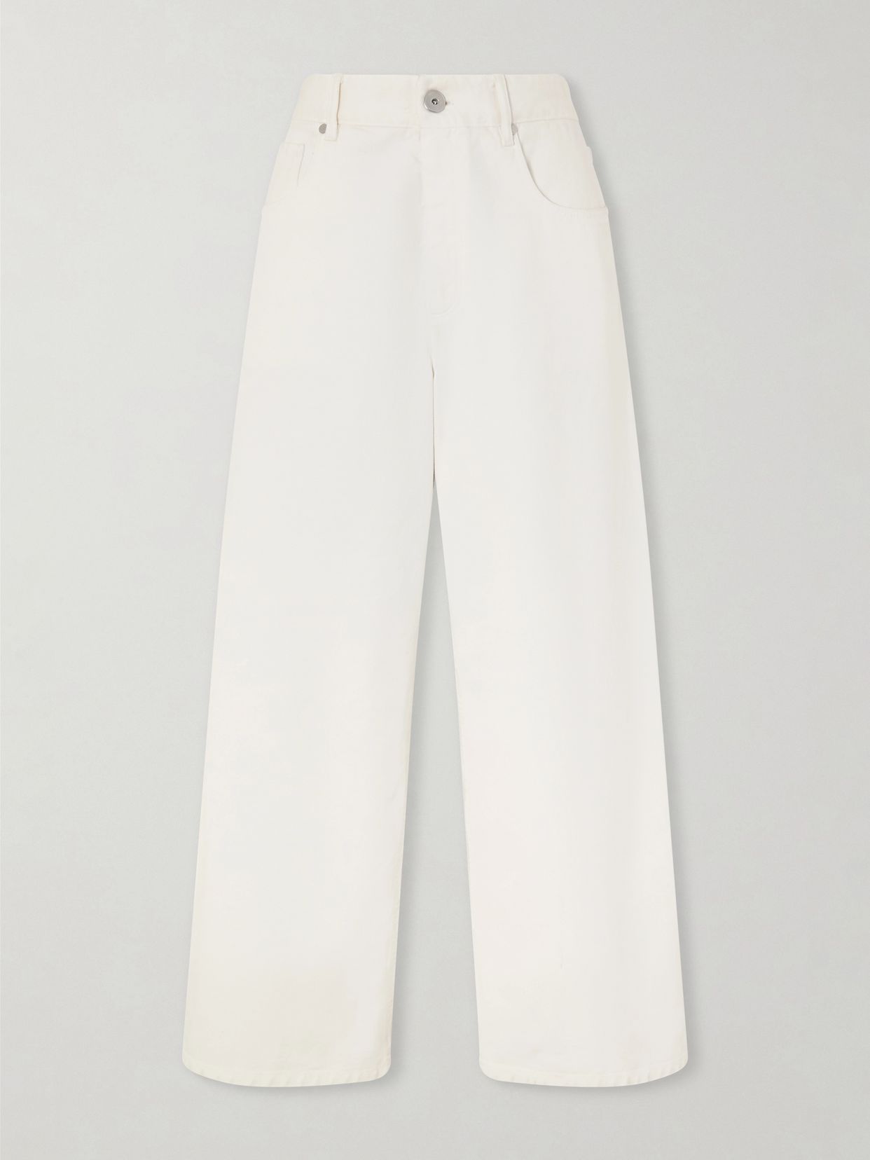 Embellished high-rise wide-leg jeans