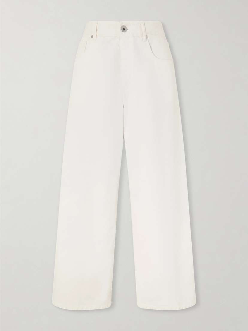 Brunello Cucinelli Embellished High-rise Wide-leg Jeans