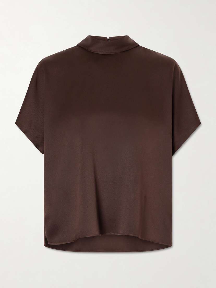Brunello Cucinelli Draped Silk-satin Blouse | Thumbnail 5 Brunello Cucinelli Draped Silk-satin Blouse | Thumbnail 5