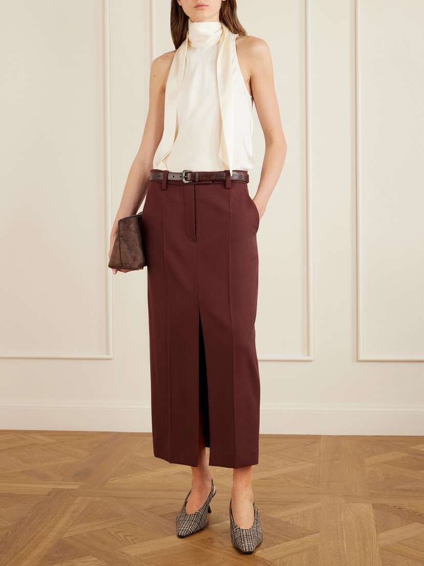 Brunello Cucinelli Wool Midi Skirt | Thumbnail 2 Brunello Cucinelli Wool Midi Skirt | Thumbnail 2