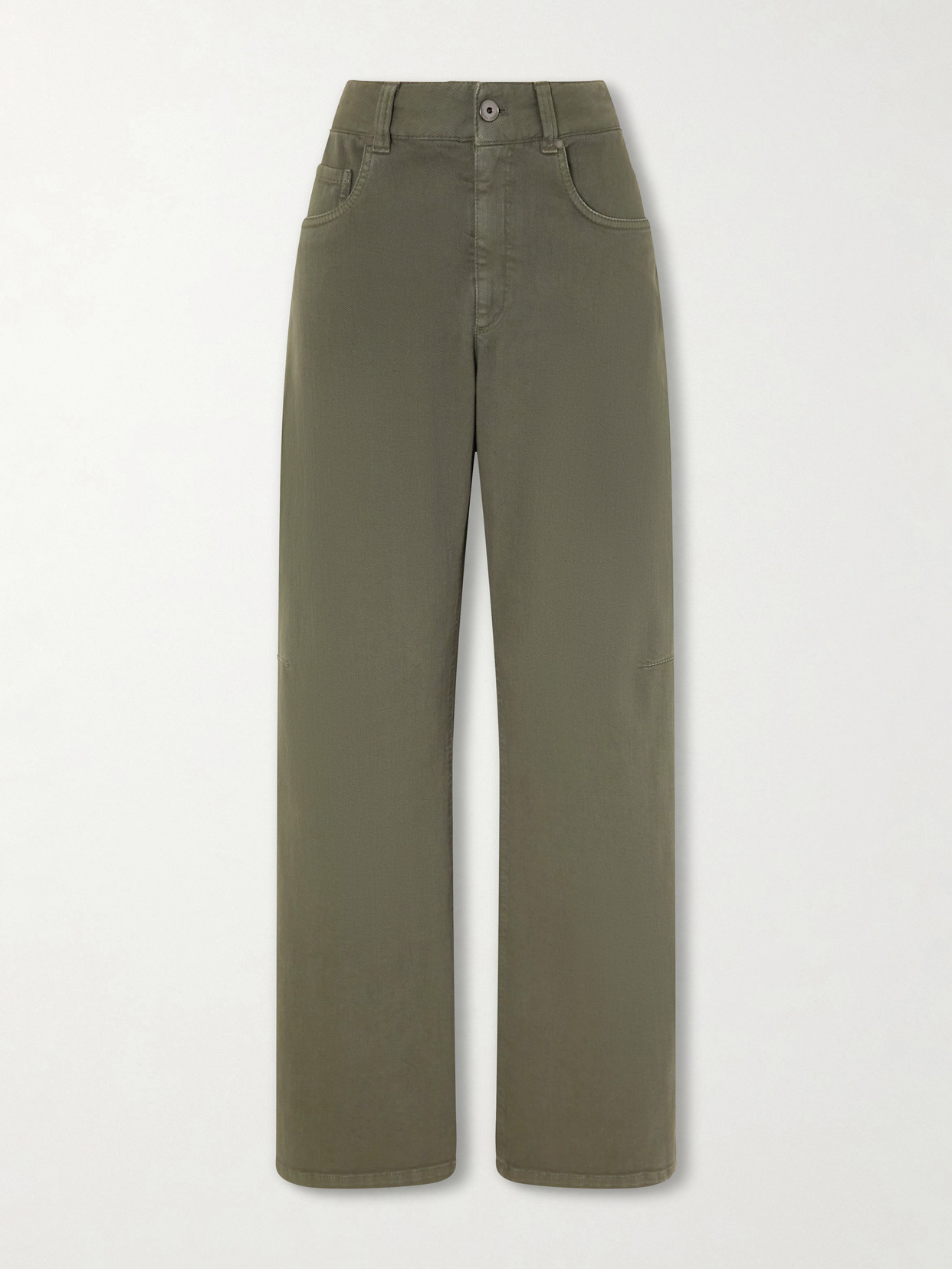 Brunello Cucinelli High-rise Wide-leg Jeans In Green