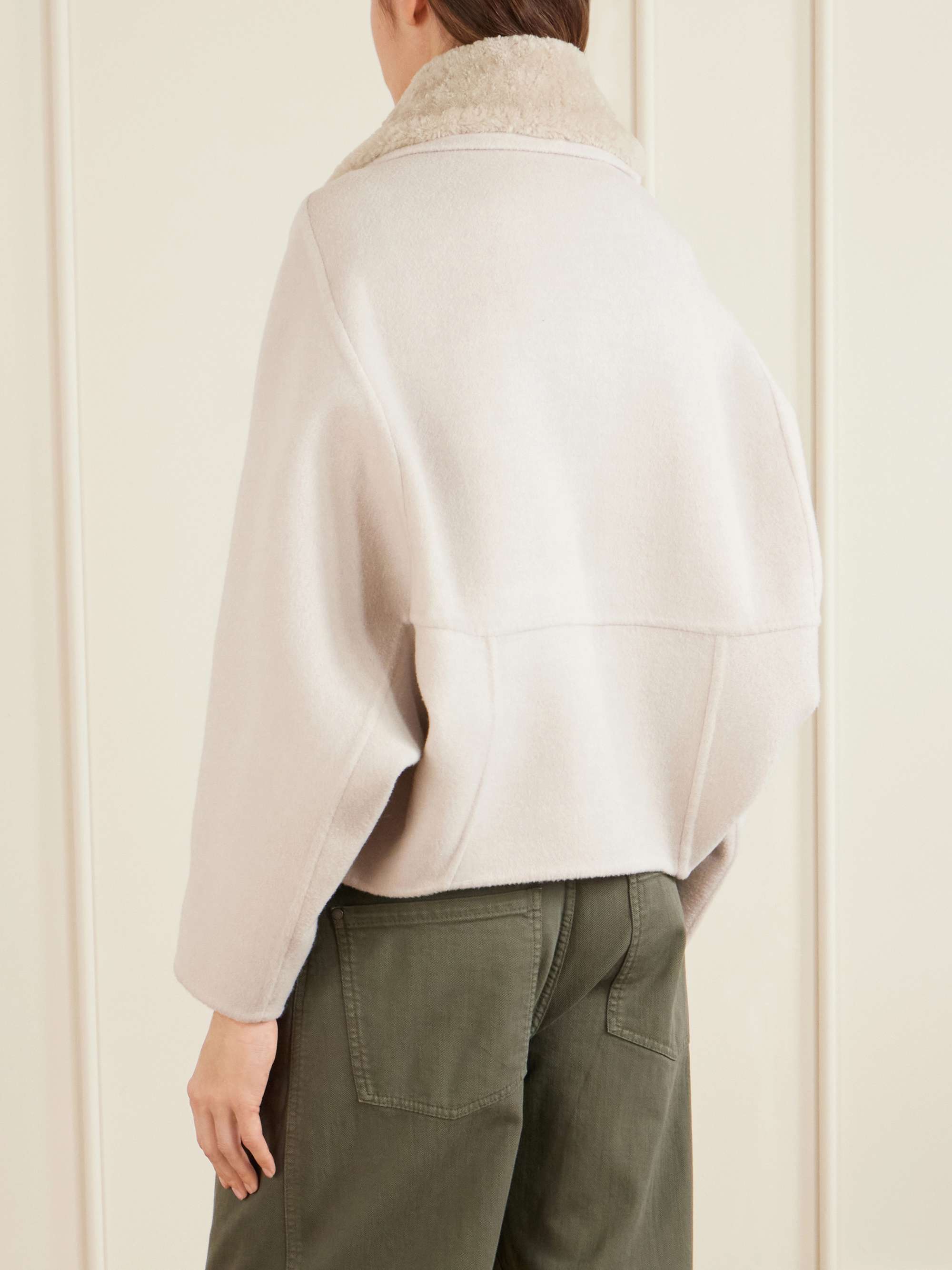BRUNELLO CUCINELLI Shearling-trimmed wool and cashmere-blend