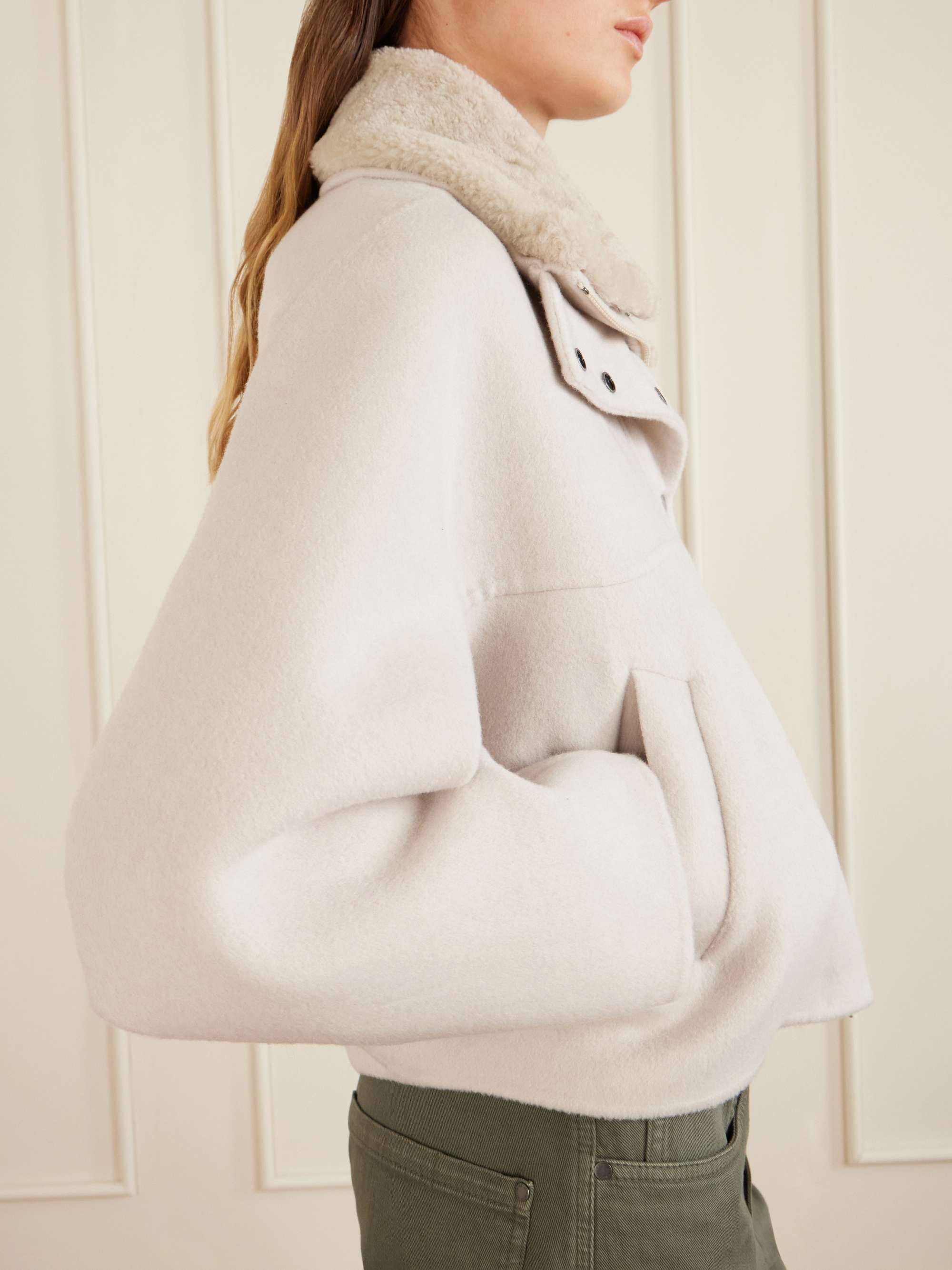 BRUNELLO CUCINELLI Shearling-trimmed wool and cashmere-blend