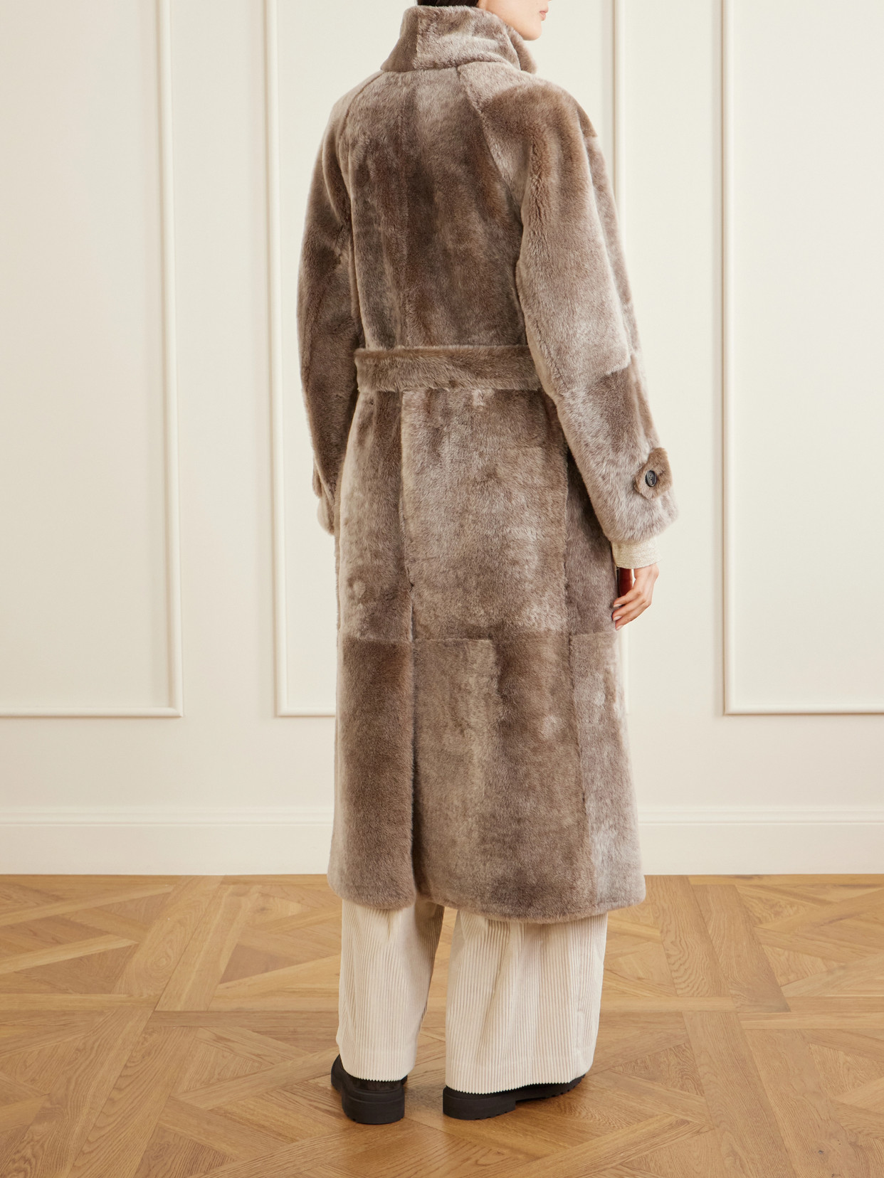 Belted Shearling Coat