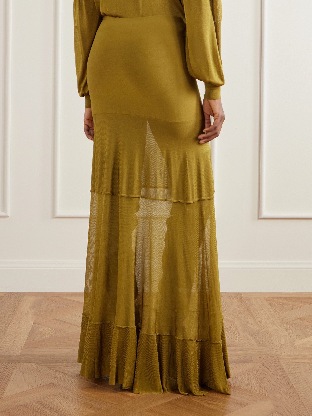 Gorrell Tiered Stretch-Knit Maxi