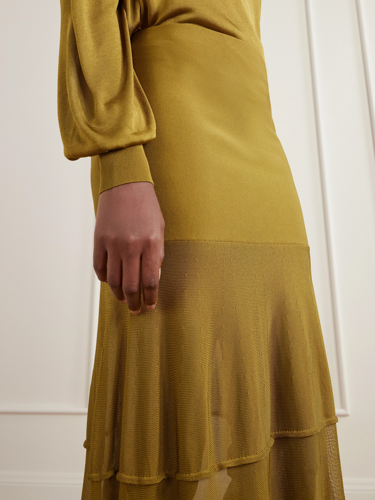 Gorrell Tiered Stretch-Knit Maxi
