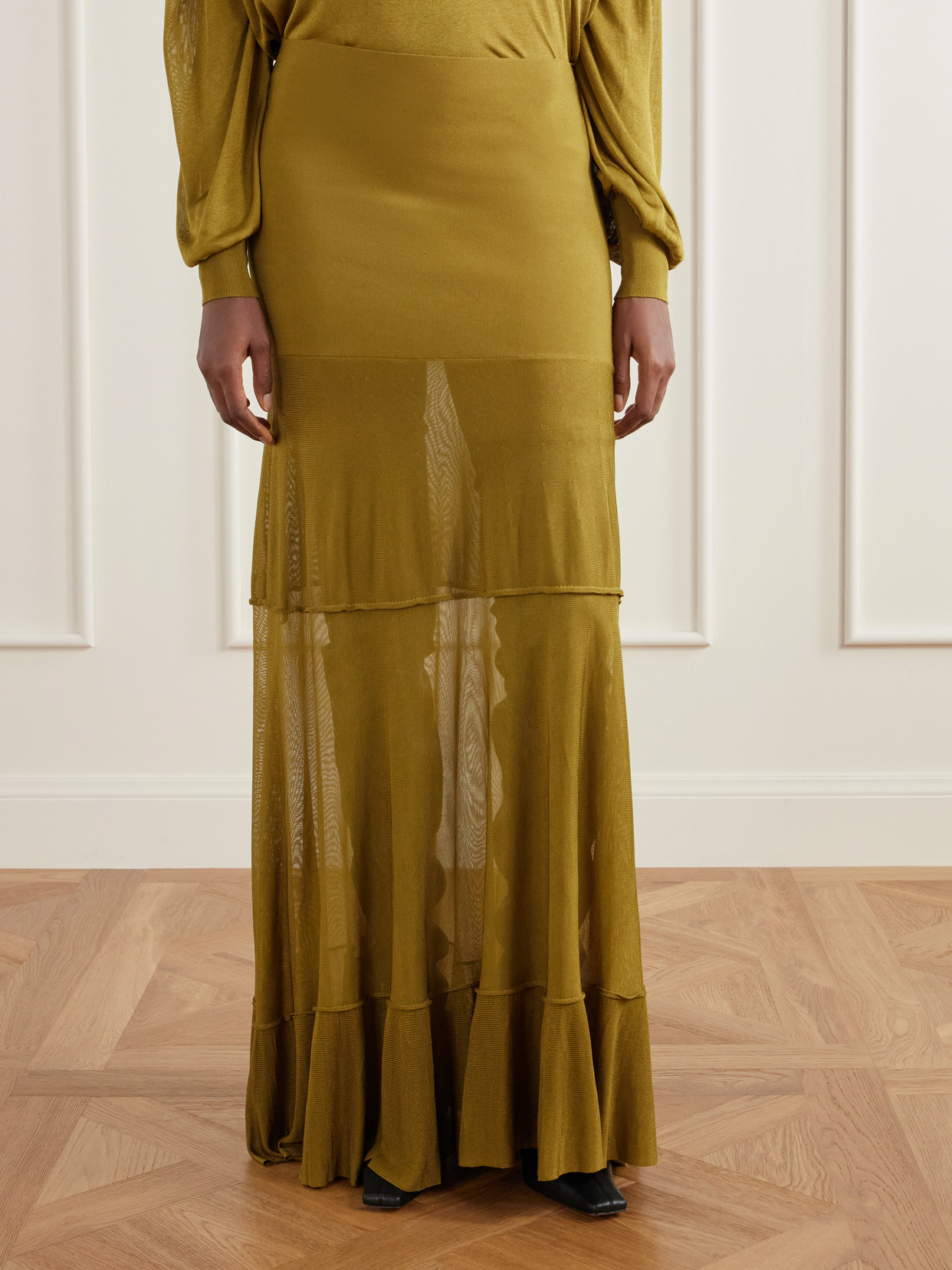 Gorrell Tiered Stretch-Knit Maxi