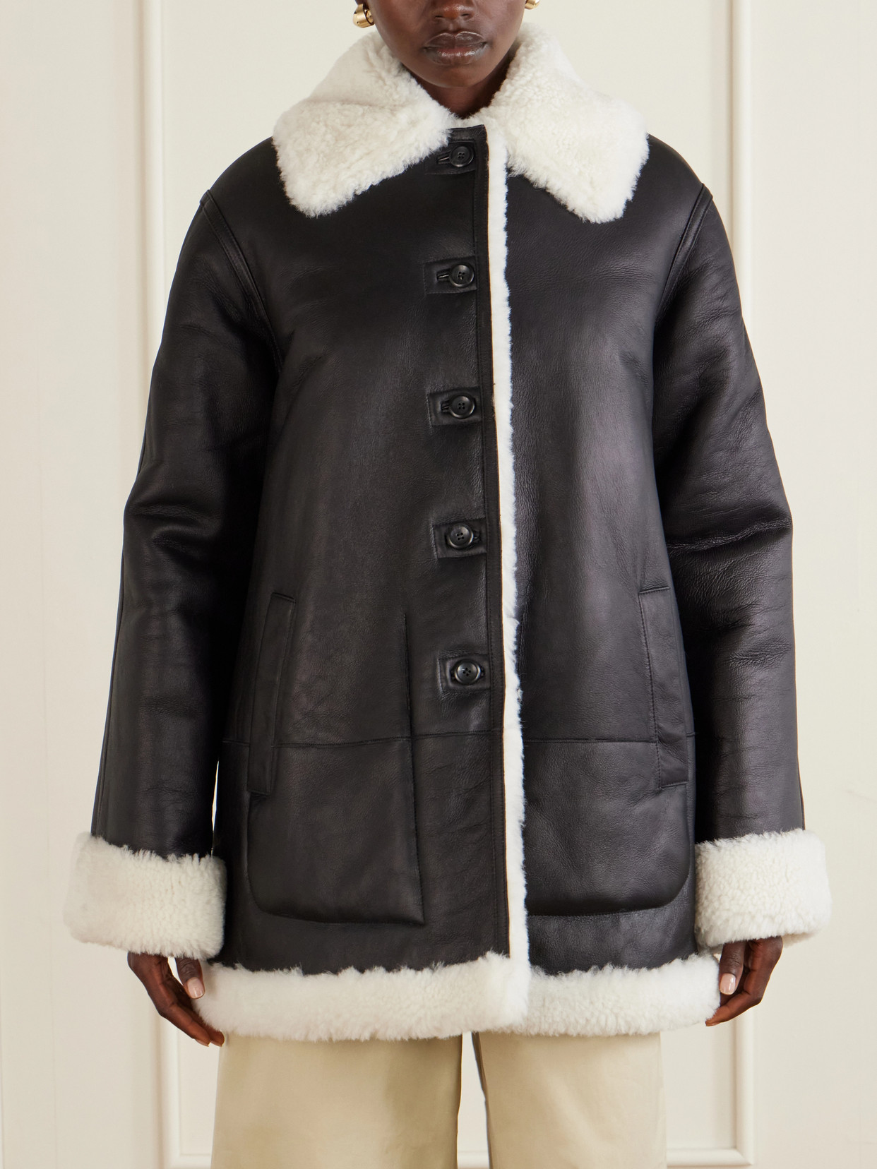 Altuzarra Blake Shearling Jacket In Black
