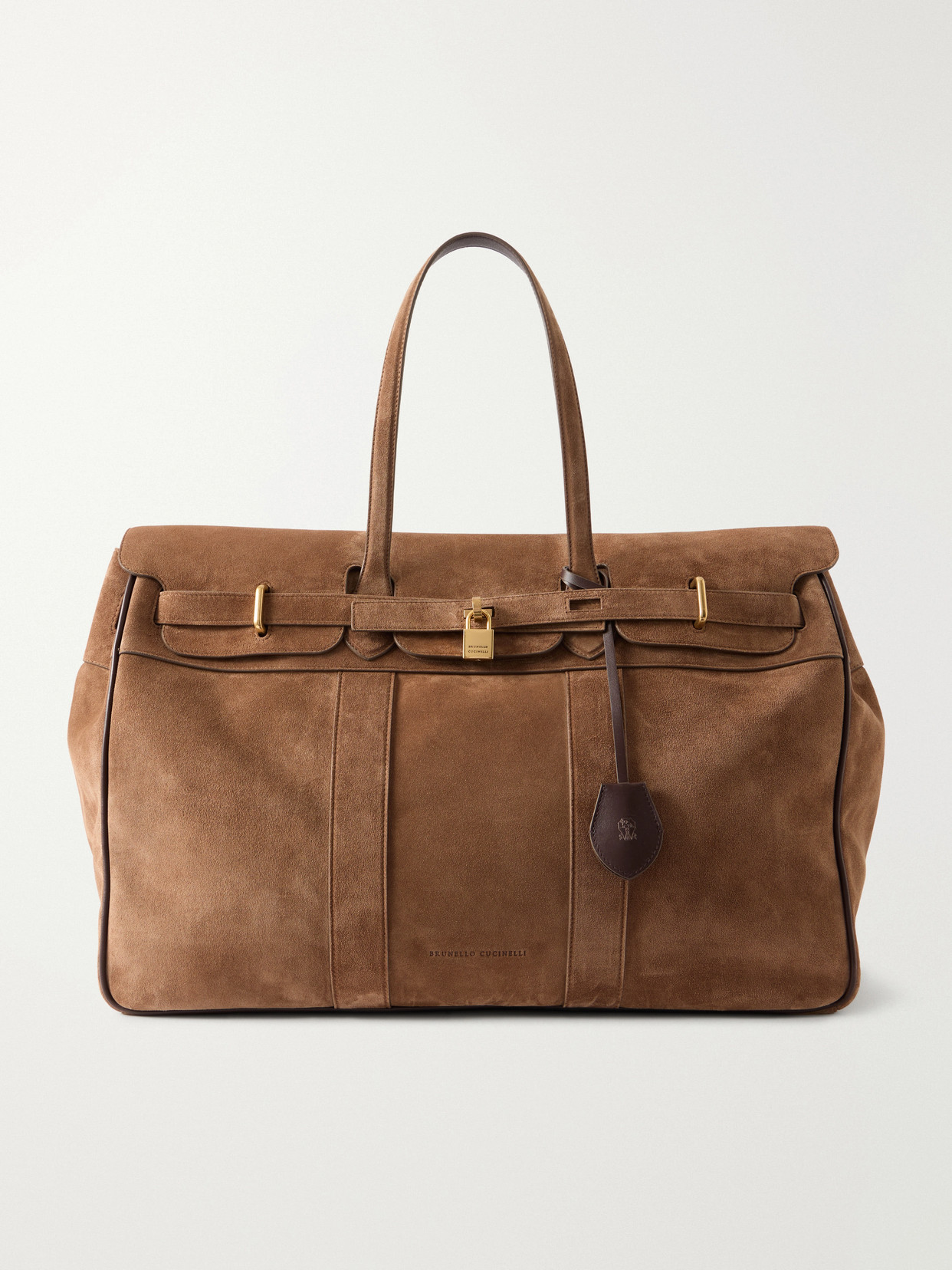 Brunello Cucinelli Suede Weekend Bag In Brown