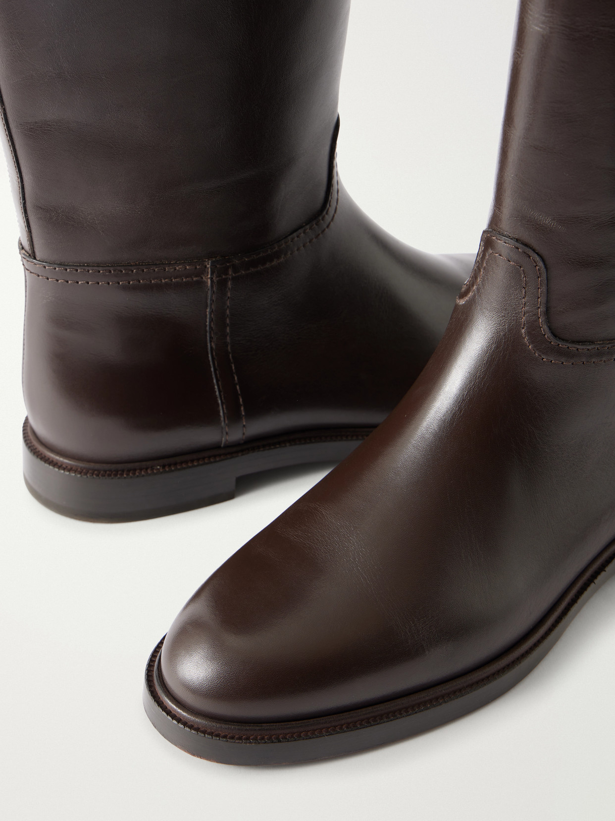 Bead-Embellished Wool-Trimmed Ankle Boots