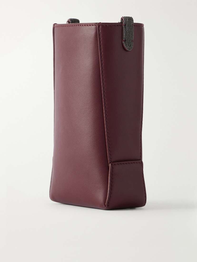 Brunello Cucinelli Bead-embellished Leather Pouch | Thumbnail 4