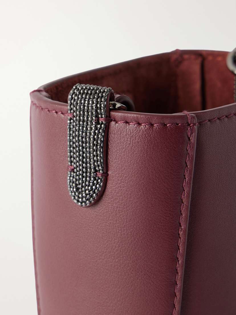 Brunello Cucinelli Bead-embellished Leather Pouch | Thumbnail 5